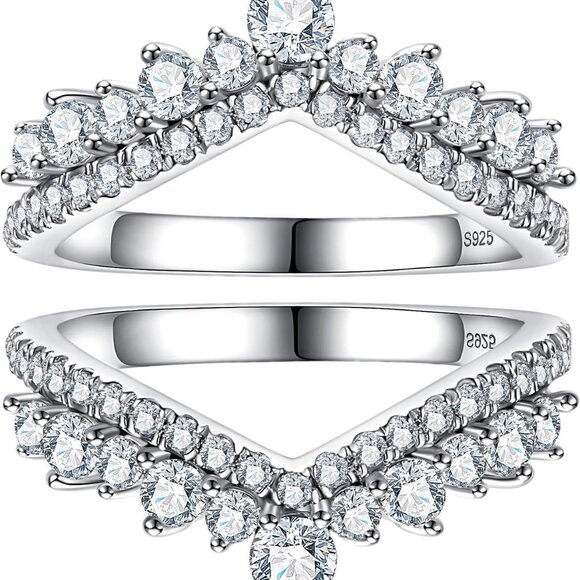 1.23 CTTW Moissanite Ring Enhancers 2 pieces Moissanite Curved Wedding Bands for,All Products : American Fashion Style Bags On Sale